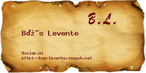 Bús Levente névjegykártya